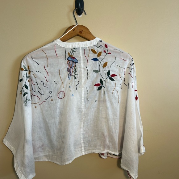 Zara Multicolor Embroidered Blouse With Buttons - Picture 2 of 5